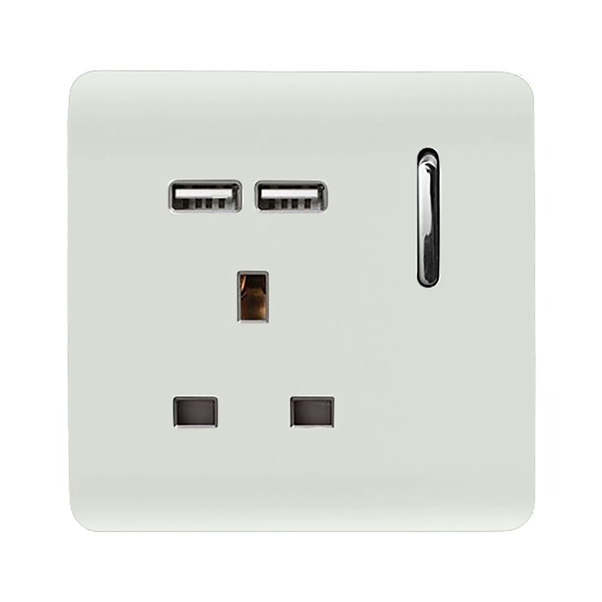 ART-SKT13USBWH  1 Gang 13Amp Switched Single Socket With 2 x USB Ice White